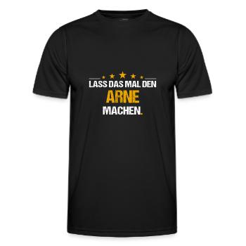 Lass das mal den Arne machen Name - Männer Funktions-T-Shirt - Schwarz - Vorne - AI Model Male 178 dark (178cm)