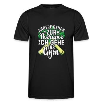Lauch Kostüm Bodybuilding Satire Gym Jga - Männer Funktions-T-Shirt - Schwarz - Vorne - AI Model Male 178 dark (178cm)
