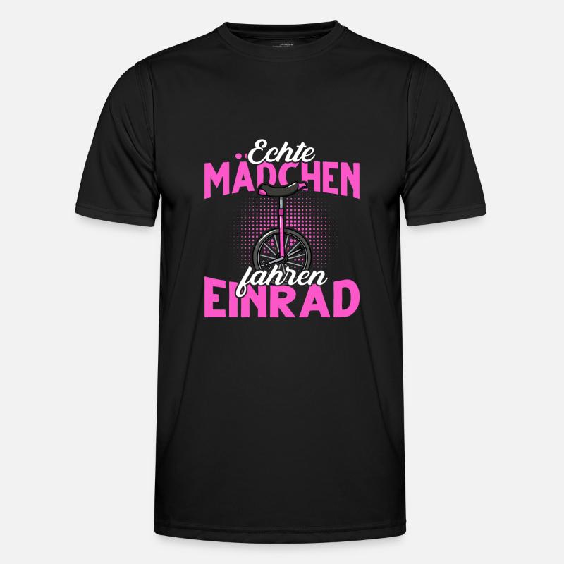 Echte Mädchen fahren Einrad Männer Funktions-T-Shirt