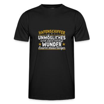 Hafenschiffer Unmögliches sofort Wunder Bootsbauer - Männer Funktions-T-Shirt - Schwarz - Vorne - AI Model Male 178 dark (178cm)