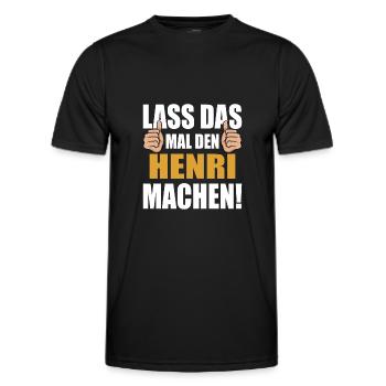 Lass das mal den Henri machen - Männer Funktions-T-Shirt - Schwarz - Vorne - AI Model Male 178 dark (178cm)