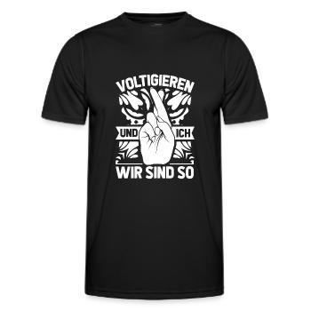 Voltigieren - Männer Funktions-T-Shirt - Schwarz - Vorne - AI Model Male 178 dark (178cm)