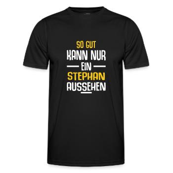 Stephan Vorname Name Geburtstag - Männer Funktions-T-Shirt - Schwarz - Vorne - AI Model Male 178 dark (178cm)