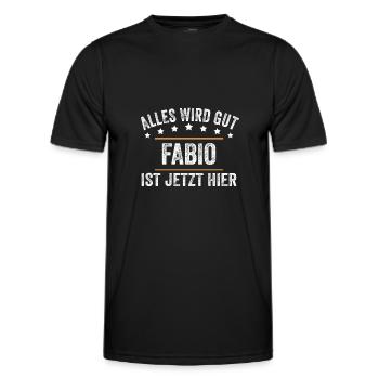 Fabio Vorname Name Geburtstag - Männer Funktions-T-Shirt - Schwarz - Vorne - AI Model Male 178 dark (178cm)