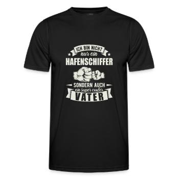 Hafenschiffer - Männer Funktions-T-Shirt - Schwarz - Vorne - AI Model Male 178 dark (178cm)