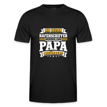 Hafenschiffer - Männer Funktions-T-Shirt - Schwarz - Vorne - AI Model Male 178 dark (178cm)