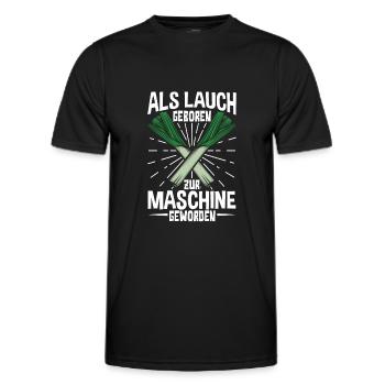 Lauch Kostüm Bodybuilding Satire Gym Jga - Männer Funktions-T-Shirt - Schwarz - Vorne - AI Model Male 178 dark (178cm)