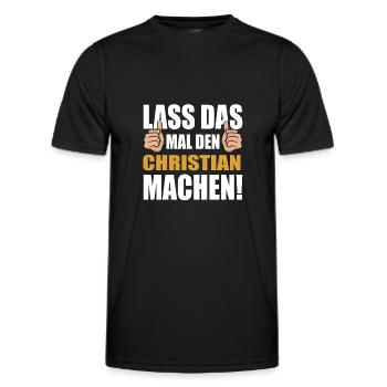 Lass das mal den Christian machen - Männer Funktions-T-Shirt - Schwarz - Vorne - AI Model Male 178 dark (178cm)