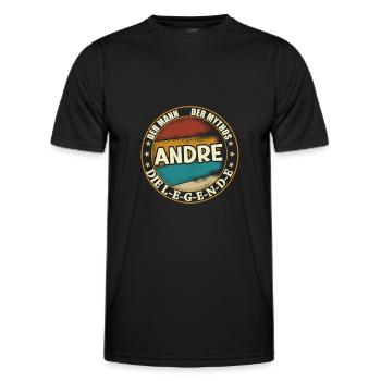 Andre Vorname Name Geburtstag - Männer Funktions-T-Shirt - Schwarz - Vorne - AI Model Male 178 dark (178cm)