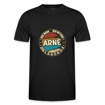 Arne Vorname Name Geburtstag - Männer Funktions-T-Shirt - Schwarz - Vorne - AI Model Male 178 dark (178cm)