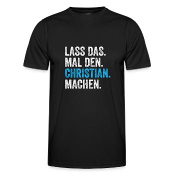 Lass das mal den Christian machen Name - Männer Funktions-T-Shirt - Schwarz - Vorne - AI Model Male 178 dark (178cm)