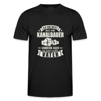 Kanalbauer Vater Papa Vatertag Tiefbauer - Männer Funktions-T-Shirt - Schwarz - Vorne - AI Model Male 178 dark (178cm)