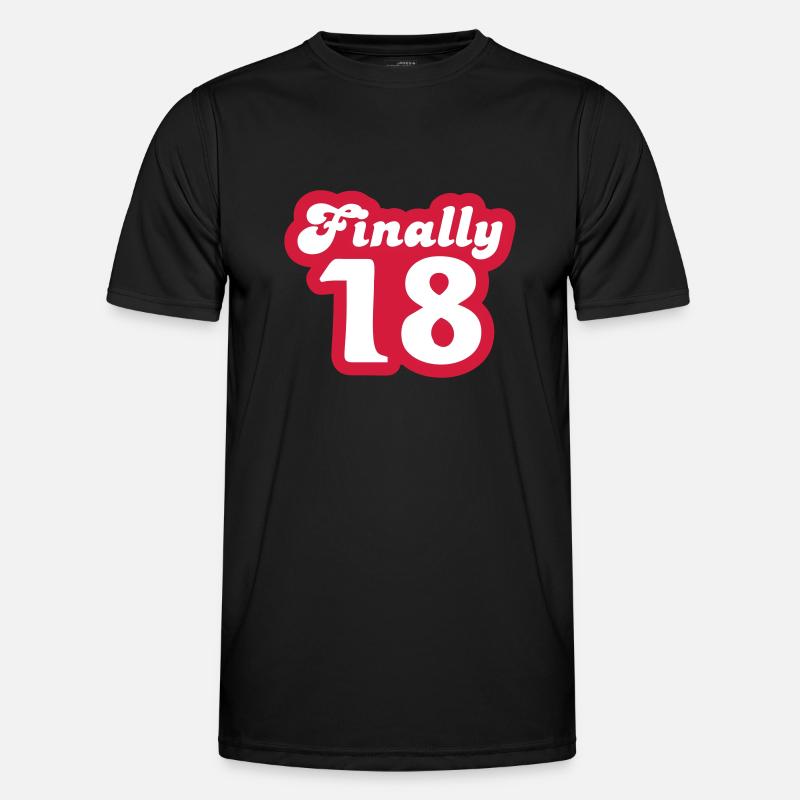 Finally 18 - Männer Funktions-T-Shirt - Schwarz
