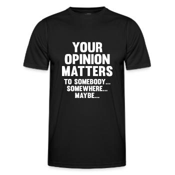 Votre opinion compte - T-shirt sport Homme - noir - Devant - AI Model Male 178 dark (178cm)