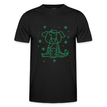 Drôle de vache - T-shirt sport Homme - noir - Devant - AI Model Male 178 dark (178cm)