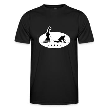 Wedding Newlyweds Leash - Men's Functional T-Shirt - black - Front - AI Model Male 178 dark (178cm)