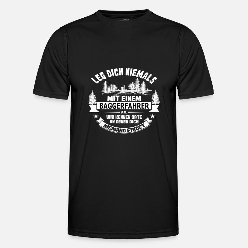 baggerfahrer - Männer Funktions-T-Shirt - Schwarz