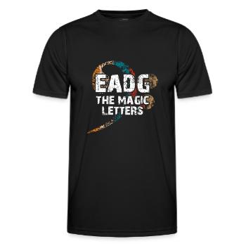 EADG les notes de basse magiques - design de basse cool - T-shirt sport Homme - noir - Devant - AI Model Male 178 dark (178cm)