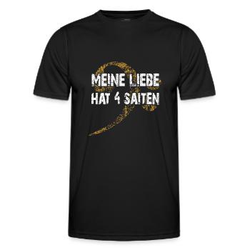 Ich liebe meinen Bass - ich spiele Bass - Männer Funktions-T-Shirt - Schwarz - Vorne - AI Model Male 178 dark (178cm)