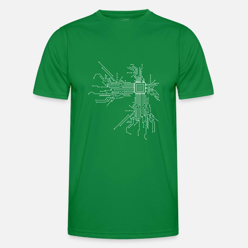 Circuit imprimé à puce avec conception d'ordinateur CPU T-shirt sport Homme