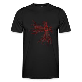 Cpu computer nerd computer scientist programmer - Men's Functional T-Shirt - black - Front - AI Model Male 178 dark (178cm)