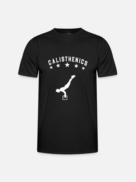 Calisthenics Street Workout Planche Pull-ups Dips - Men's Functional T-Shirt - black