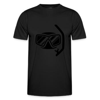 Taucherbrille Silhouette - Männer Funktions-T-Shirt - Schwarz - Vorne - AI Model Male 178 dark (178cm)