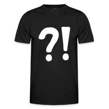| point d’interrogation Point d’exclamation | icône | Confus - T-shirt sport Homme - noir - Devant - AI Model Male 178 dark (178cm)