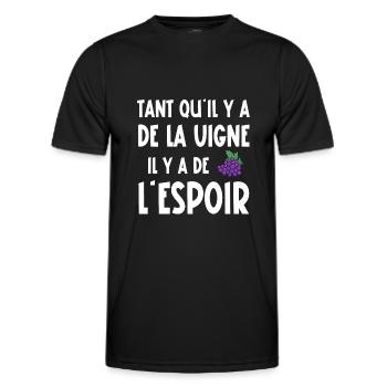 tant qu'il y a de la vigne - T-shirt sport Homme - noir - Devant - AI Model Male 178 dark (178cm)