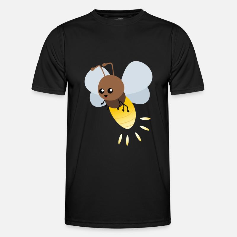 Nette Firefly-Karikatur - Männer Funktions-T-Shirt - Schwarz