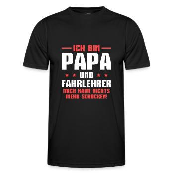 Fahrschule Papa und Fahrschullehrer Fahrlehrer - Männer Funktions-T-Shirt - Schwarz - Vorne - AI Model Male 178 dark (178cm)