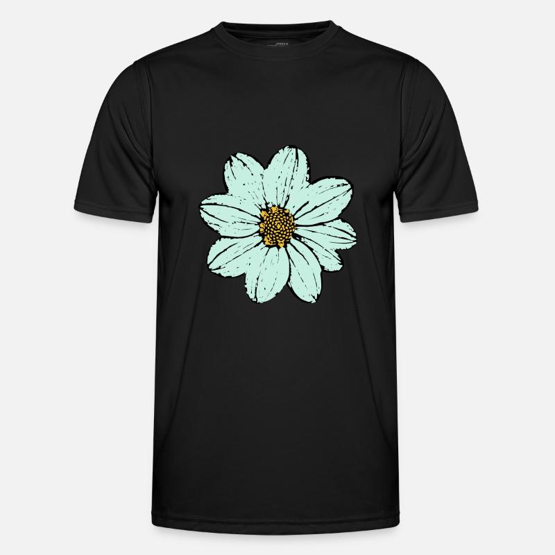 Blume hellblau blaue Blume Männer Funktions-T-Shirt