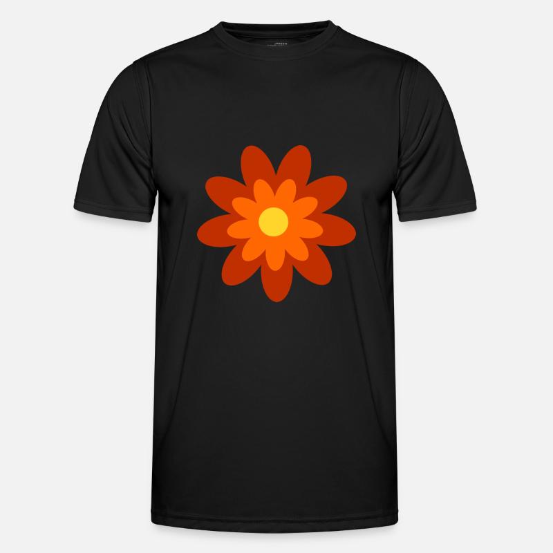 70s Flower Pattern - Men's Functional T-Shirt - black