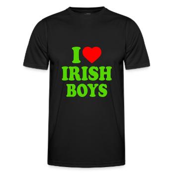 I love irish boys - Männer Funktions-T-Shirt - Schwarz - Vorne - AI Model Male 178 dark (178cm)