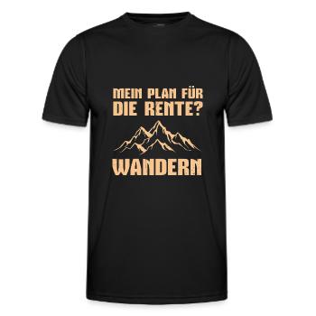 Rente Ruhestand Wandern - Männer Funktions-T-Shirt - Schwarz - Vorne - AI Model Male 178 dark (178cm)