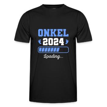 Schwangerschaft verkünden 2024 Onkel - Männer Funktions-T-Shirt - Schwarz - Vorne - AI Model Male 178 dark (178cm)