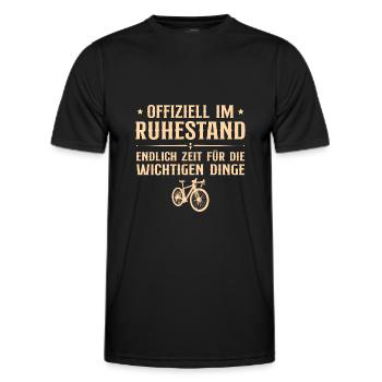Ruhestand Radfahrer in Rente Fahrrad Rentner - Männer Funktions-T-Shirt - Schwarz - Vorne - AI Model Male 178 dark (178cm)