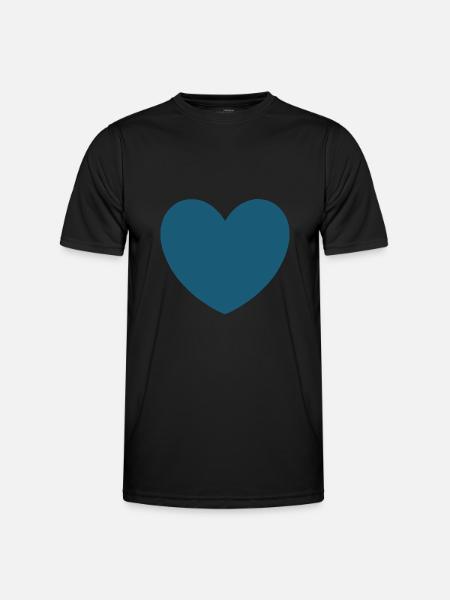 blue heart valentine's day - Men's Functional T-Shirt - black