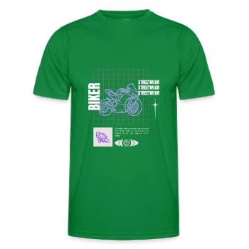 Biker-Streetwear - Männer Funktions-T-Shirt - Kelly Green - Vorne - AI Model Male 178 dark (178cm)