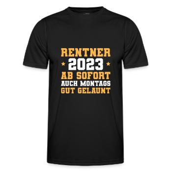 Rente 2023 Ruhestand Arbeitskollege Rentner - Männer Funktions-T-Shirt - Schwarz - Vorne - AI Model Male 178 dark (178cm)