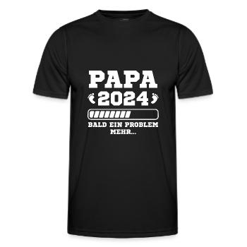 Papa 2024 Werdender Vater Schwangerschaft - Männer Funktions-T-Shirt - Schwarz - Vorne - AI Model Male 178 dark (178cm)