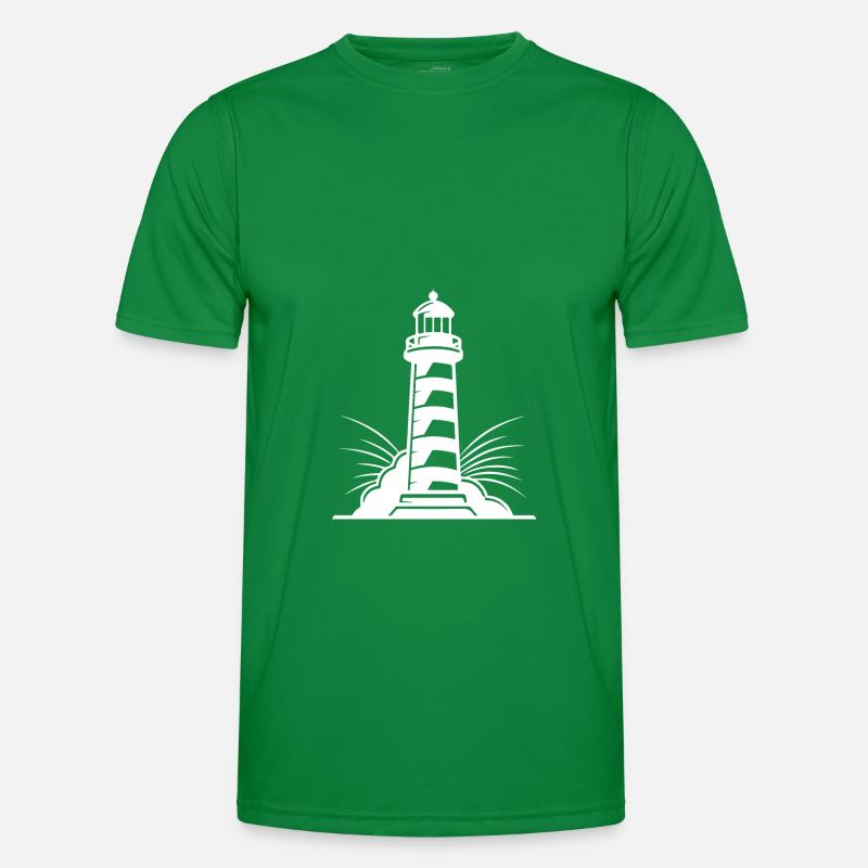 Leuchtturm Silhouette Männer Funktions-T-Shirt
