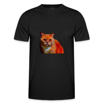 British shorthair chat chaton mignon - T-shirt sport Homme - noir - Devant - AI Model Male 178 dark (178cm)