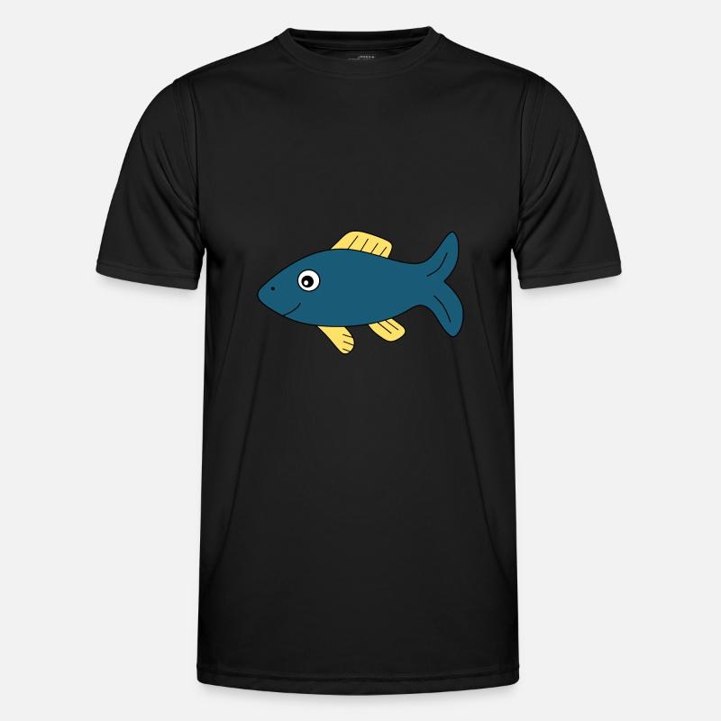 blauer Fisch Comic Fisch Männer Funktions-T-Shirt
