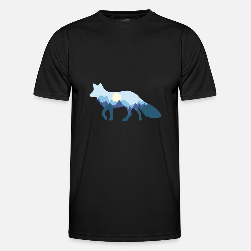 Fuchs Mondschein fox moonlight - Männer Funktions-T-Shirt - Schwarz