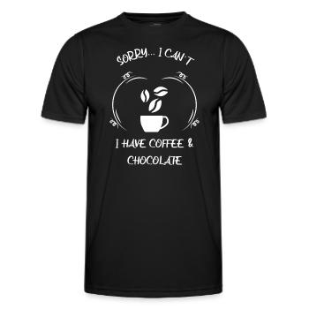 Café, expresso, café et chocolat - T-shirt sport Homme - noir - Devant - AI Model Male 178 dark (178cm)