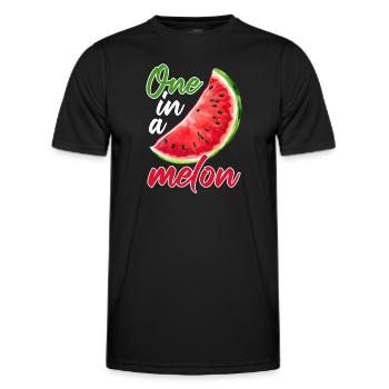 One In A Melon Funny Melon Summer - Men's Functional T-Shirt - black - Front - AI Model Male 178 dark (178cm)