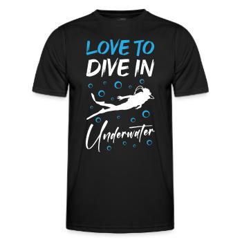 Love To Dive In Underwater Scuba Diving - Männer Funktions-T-Shirt - Schwarz - Vorne - AI Model Male 178 dark (178cm)