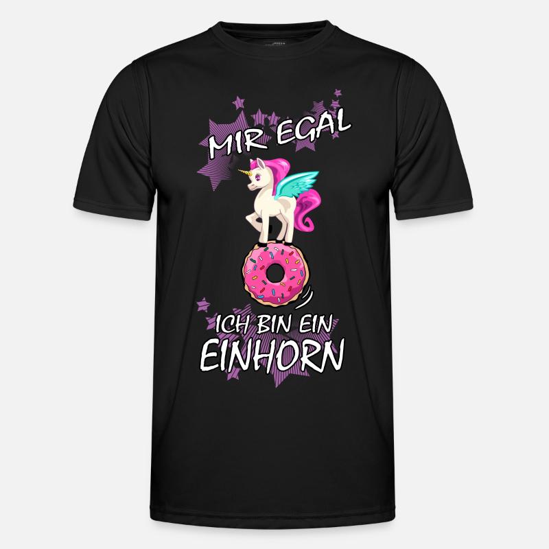 Einhorn : Mir egal ich bin ein Einhorn - Männer Funktions-T-Shirt - Schwarz
