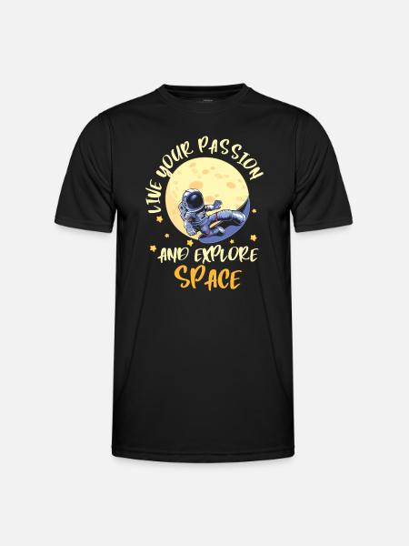 Space Shuttle Weightless Star Planet - Men's Functional T-Shirt - black